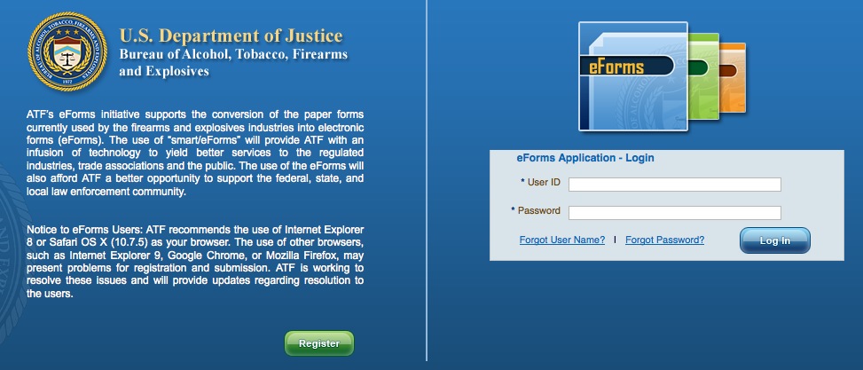 ATF Electronic Forms Available for Form 1, Form 4, and ...